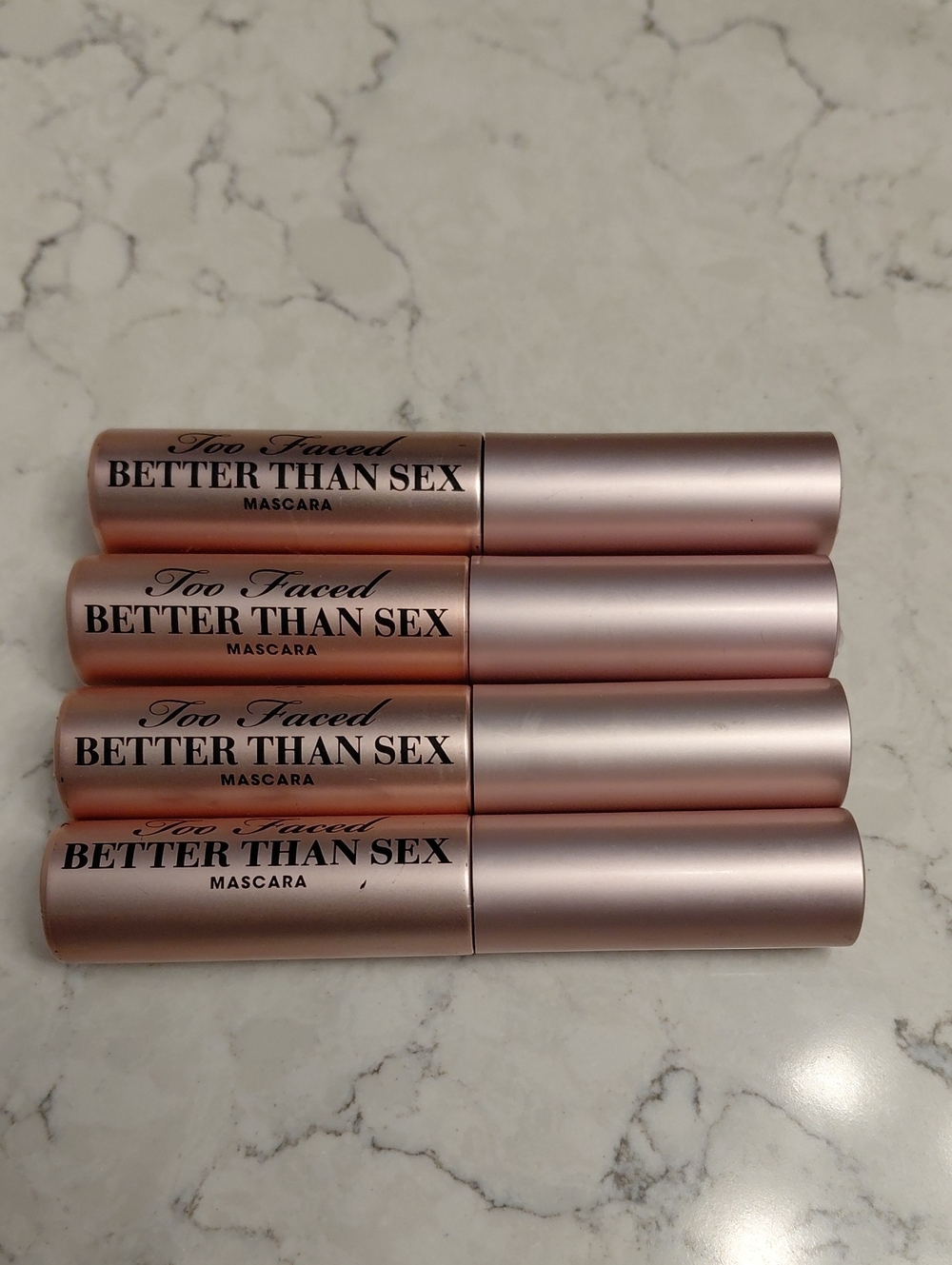 New LOT Of 4 Too Faced BETTER THAN SEX Mascara BLACK 0.17 Oz / 4.8g Travel Size